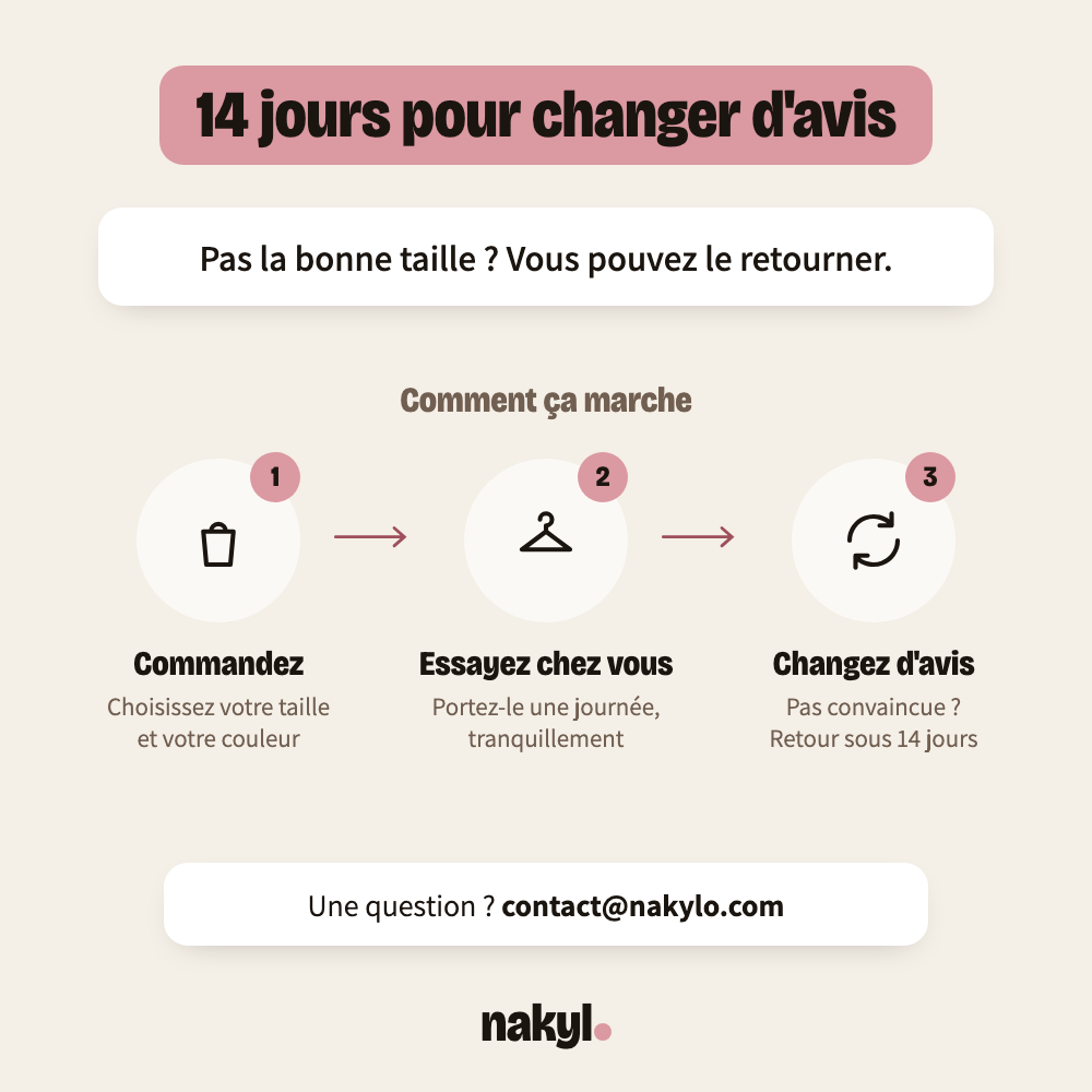 14 jours pour changer d'avis : commandez, essayez, retournez