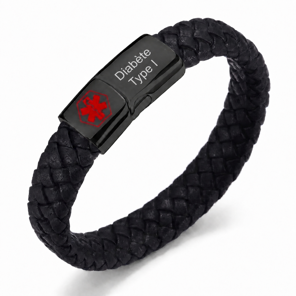 Bracelet Diabète Nakylo noir - Diabète Type I