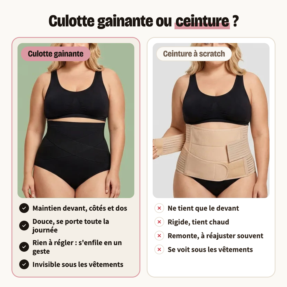 Comparaison : culotte gainante ou ceinture à scratch