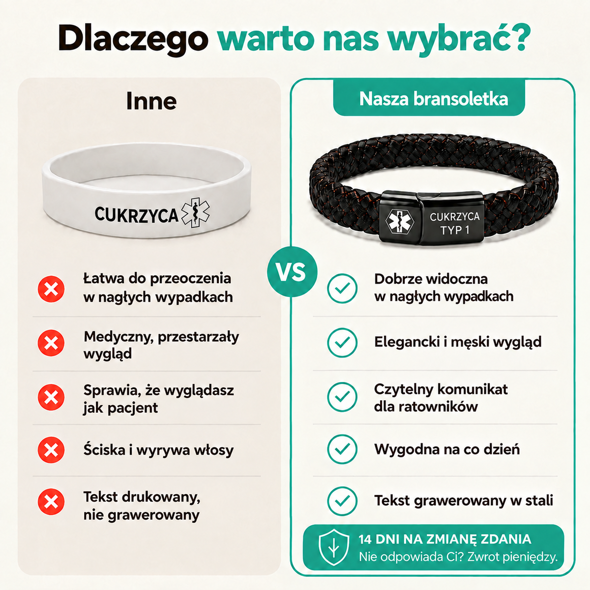 Bransoletka Cukrzyca - dlaczego warto nas wybrać