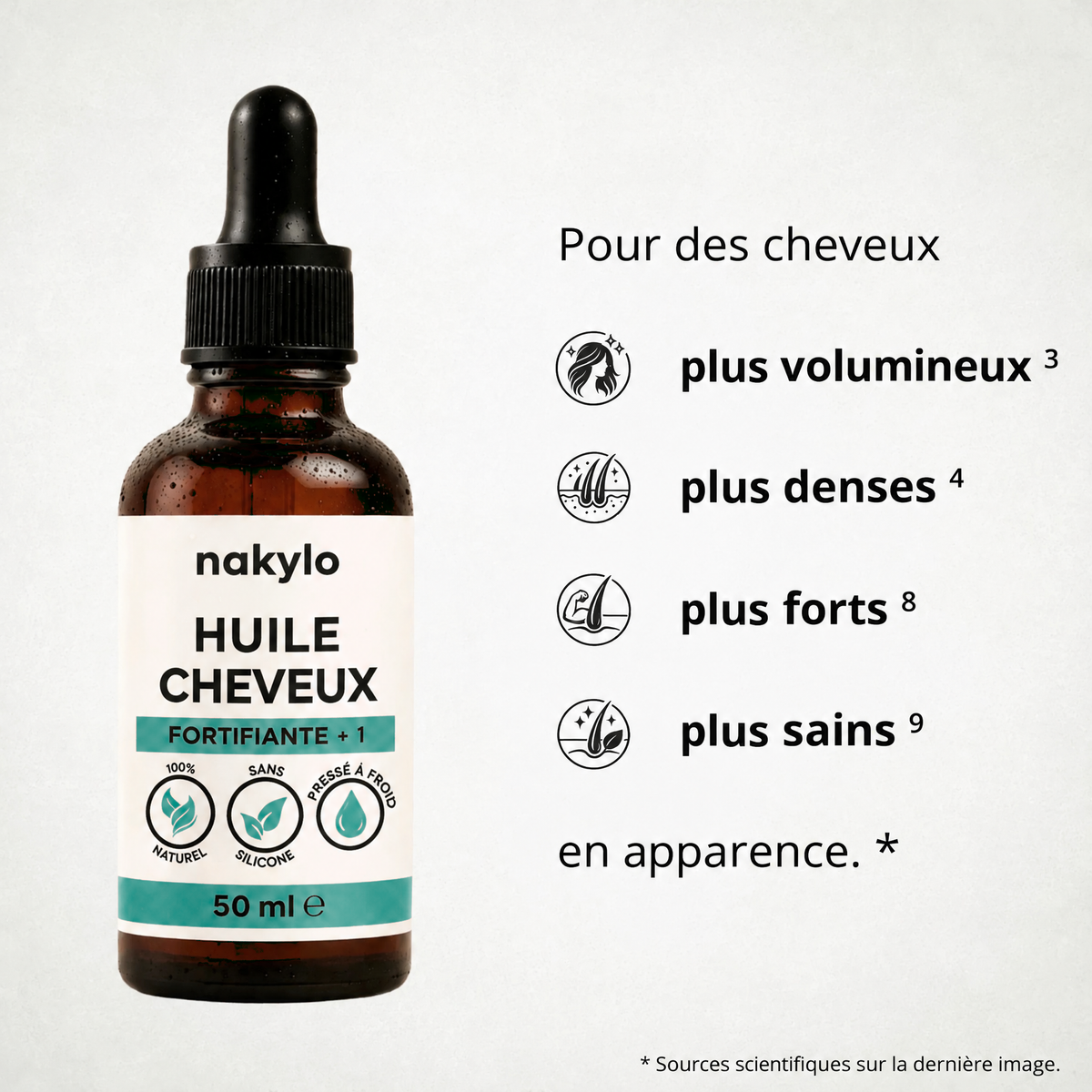Pour des cheveux plus volumineux, plus denses, plus forts et plus sains en apparence