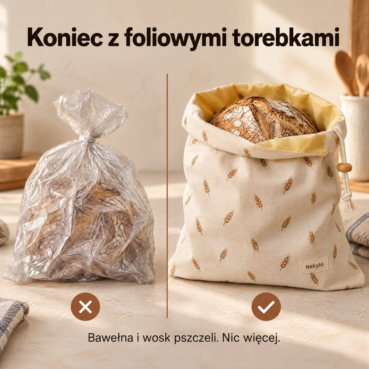 Worek na chleb zamiast foliowej torebki