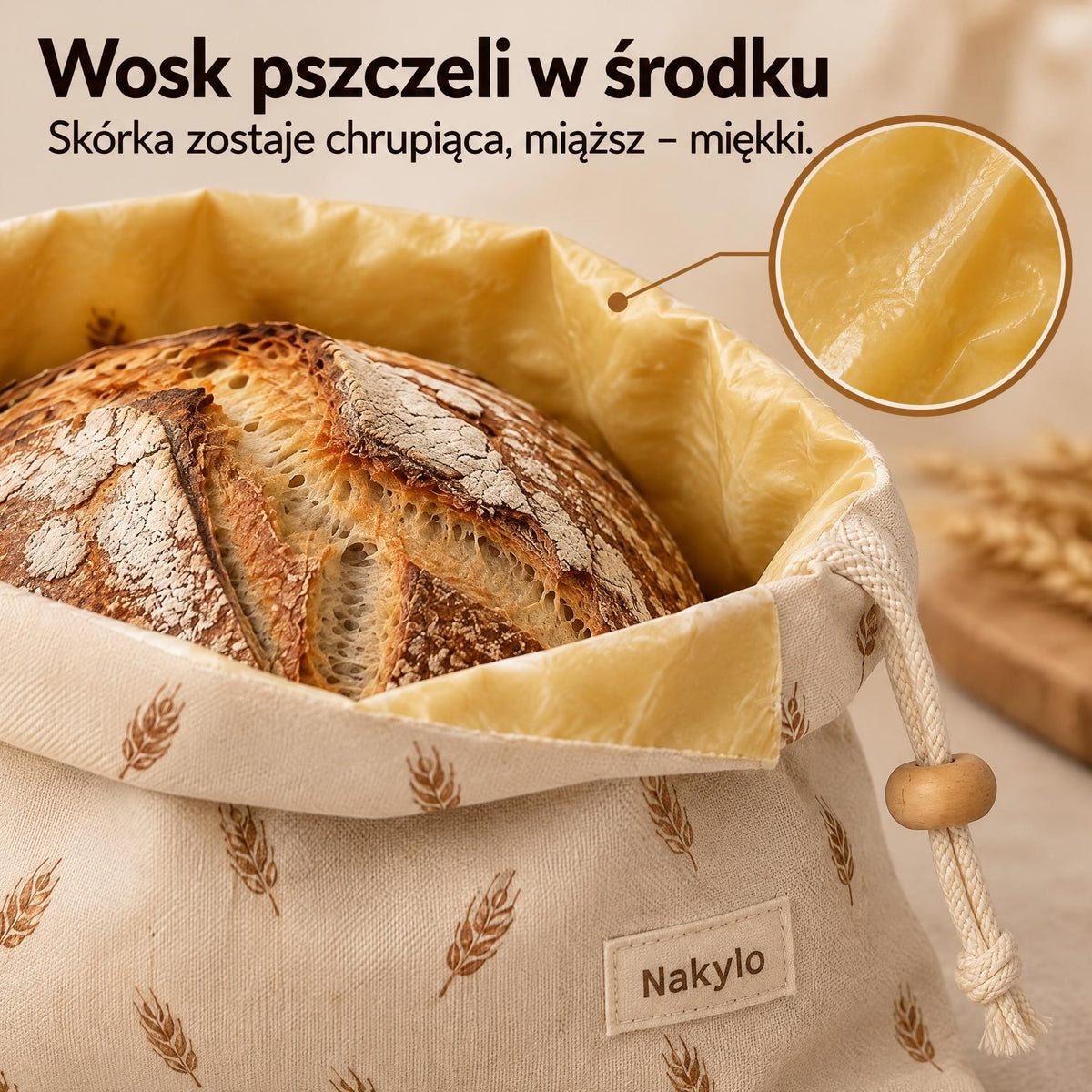 Wewnętrzna warstwa z wosku pszczelego