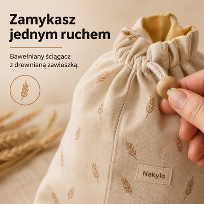 Bawełniany ściągacz z drewnianą zawieszką